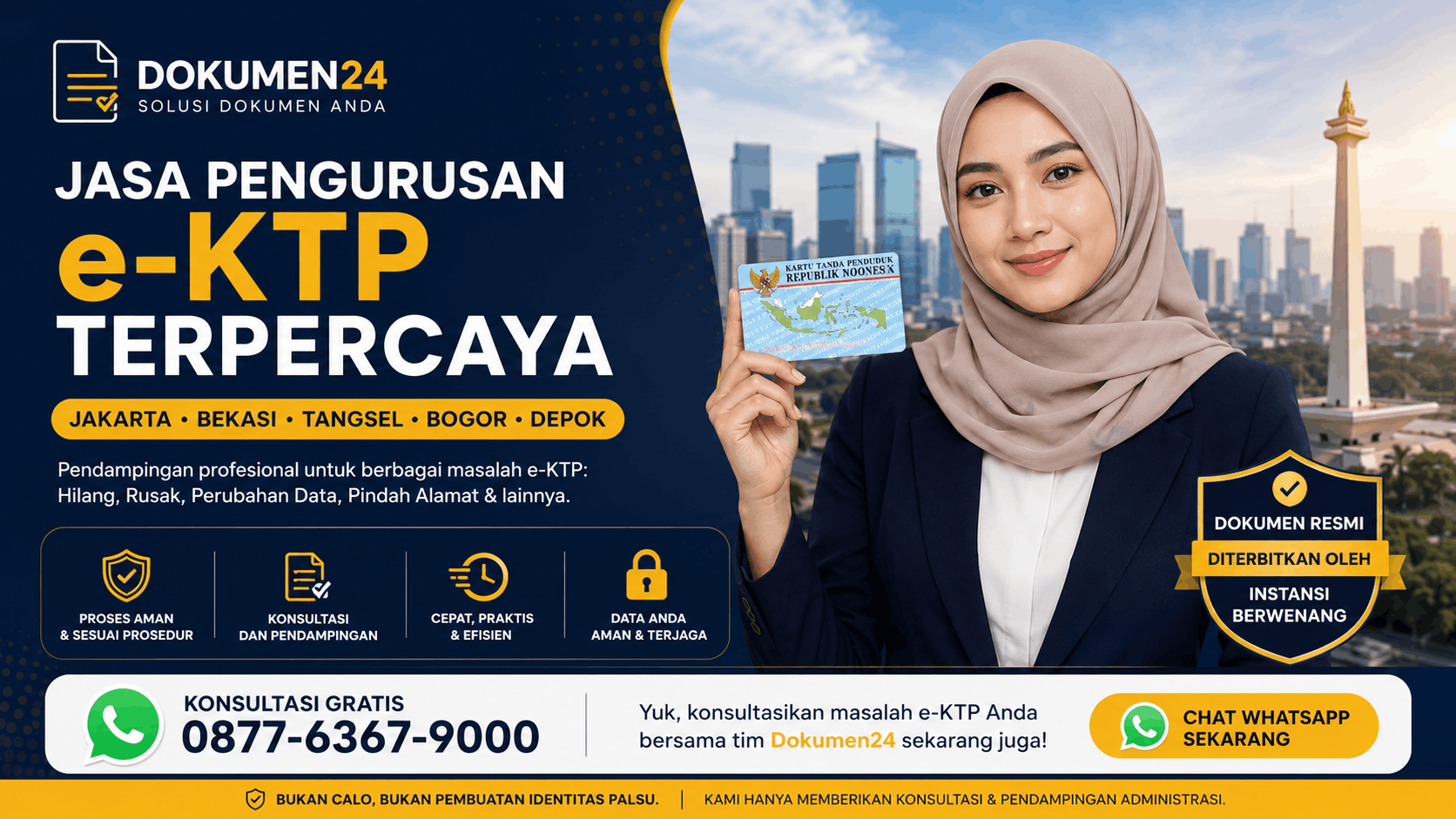 Jasa pengurusan e-KTP terpercaya Jakarta Bekasi Tangsel Bogor dan Depok