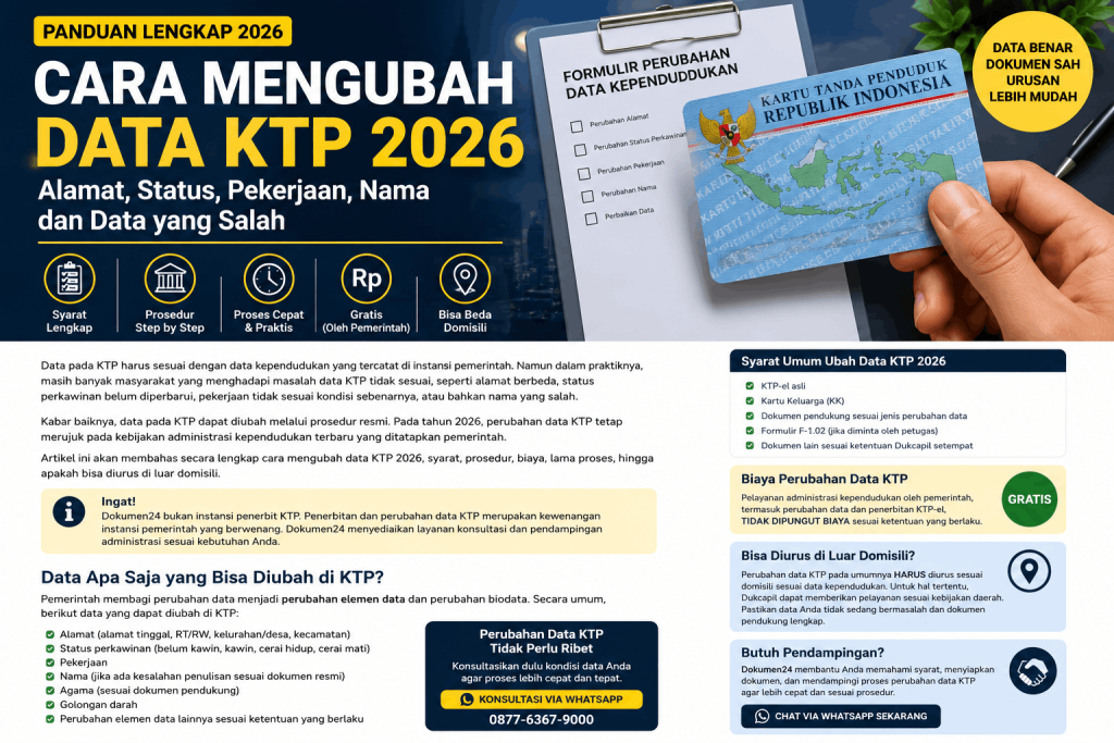 Cara mengubah data KTP 2026 alamat status pekerjaan nama dan data salah