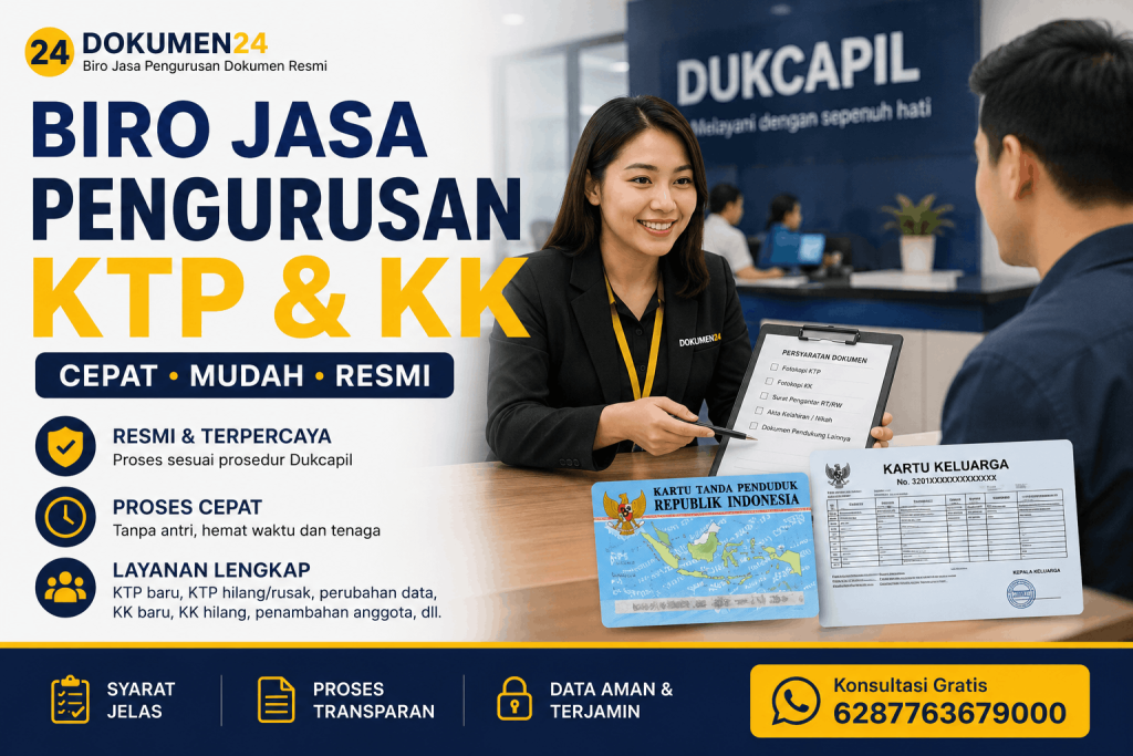 jasa urus KTP dan KK 2026 layanan resmi pengurusan dokumen kependudukan