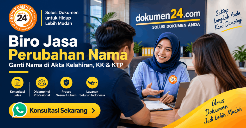 Biro jasa perubahan nama Akta Kelahiran KK dan KTP Dokumen24