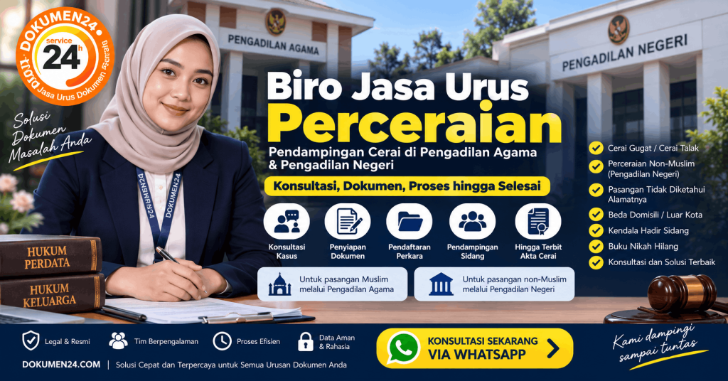 Biro jasa urus perceraian Pengadilan Agama dan Pengadilan Negeri Dokumen24