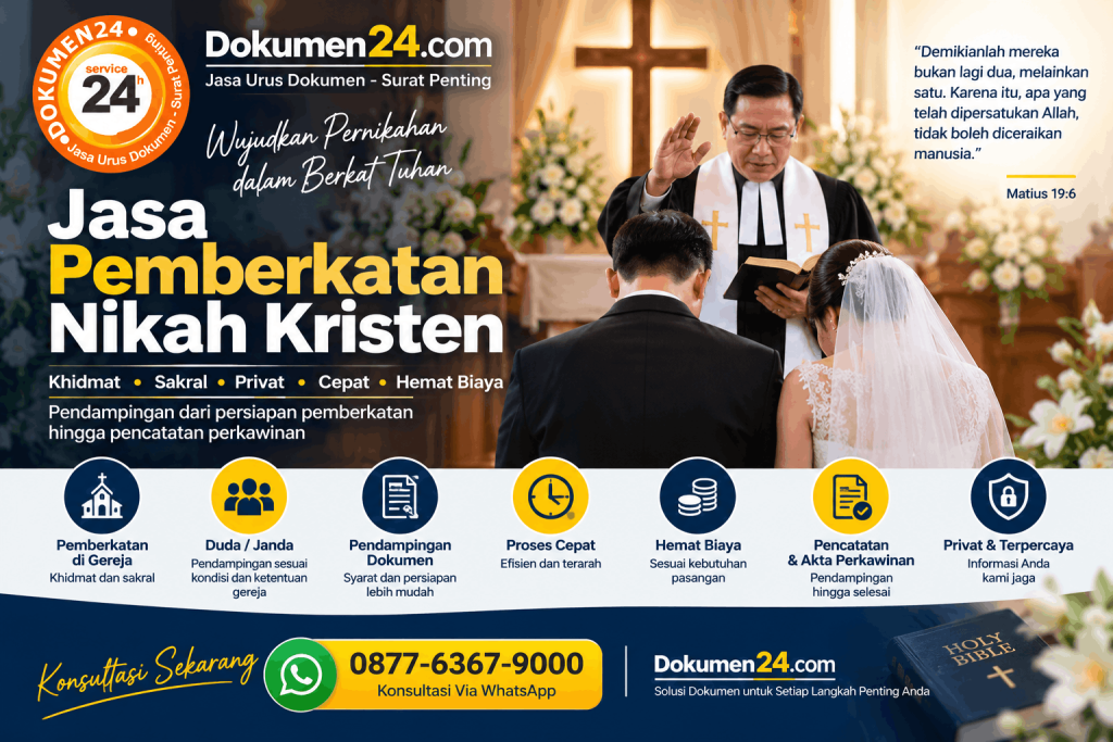 Jasa pemberkatan nikah Kristen 2026 khidmat sakral dan privat Dokumen24