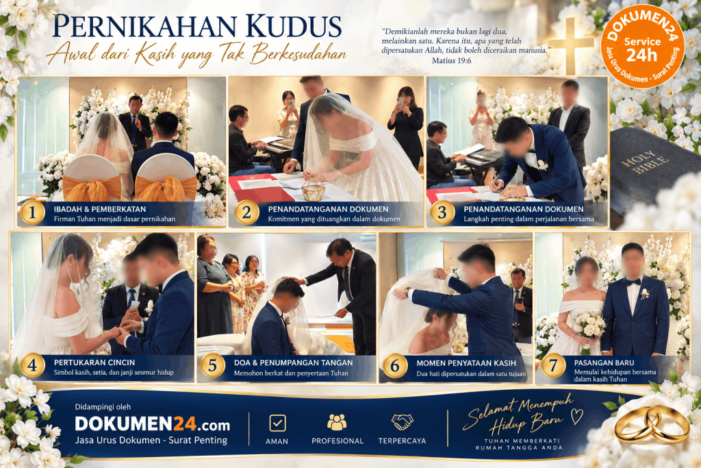 Prosesi pemberkatan nikah Kristen bersama Dokumen24