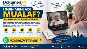Jasa mualaf online Dokumen24 dengan bimbingan ikrar syahadat via Zoom