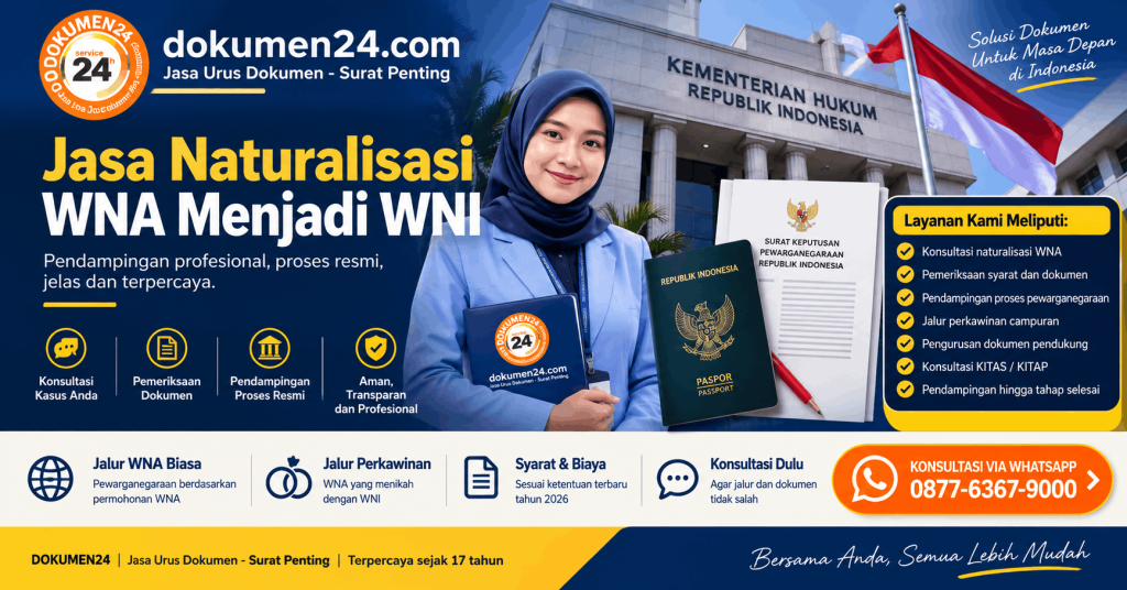 Jasa naturalisasi WNA menjadi WNI melalui pendampingan Dokumen24