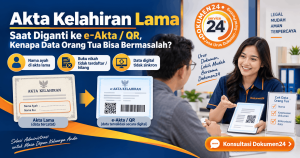 Akta kelahiran lama dengan nama ayah yang bermasalah saat diganti ke akta baru QR